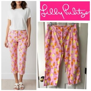 Lilly Pulitzer Liza Capri Pant Spanish Tile Bermuda Pink